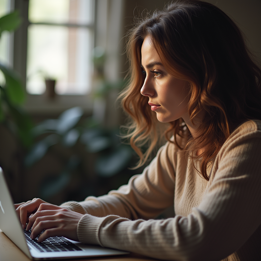 A female trader studies Financial Services Index Trading Strategies